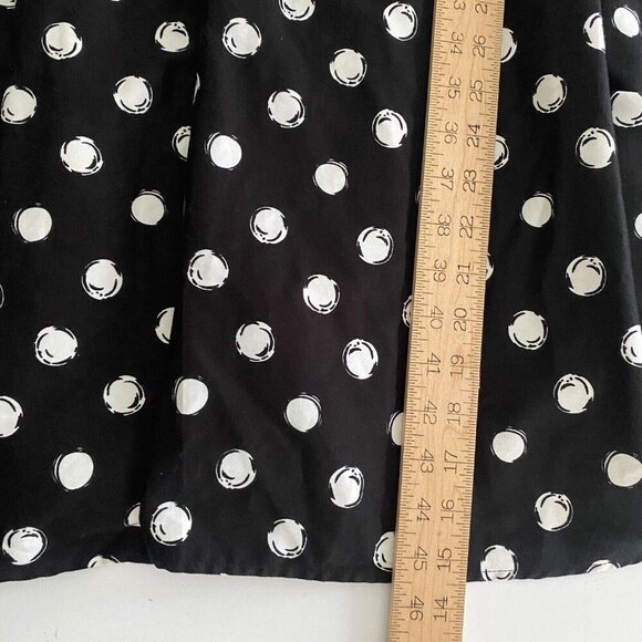 Stop Staring Black Polka Dot Midi Dress Size 16 Short Sleeve Retro Pinup - Picture 10 of 11